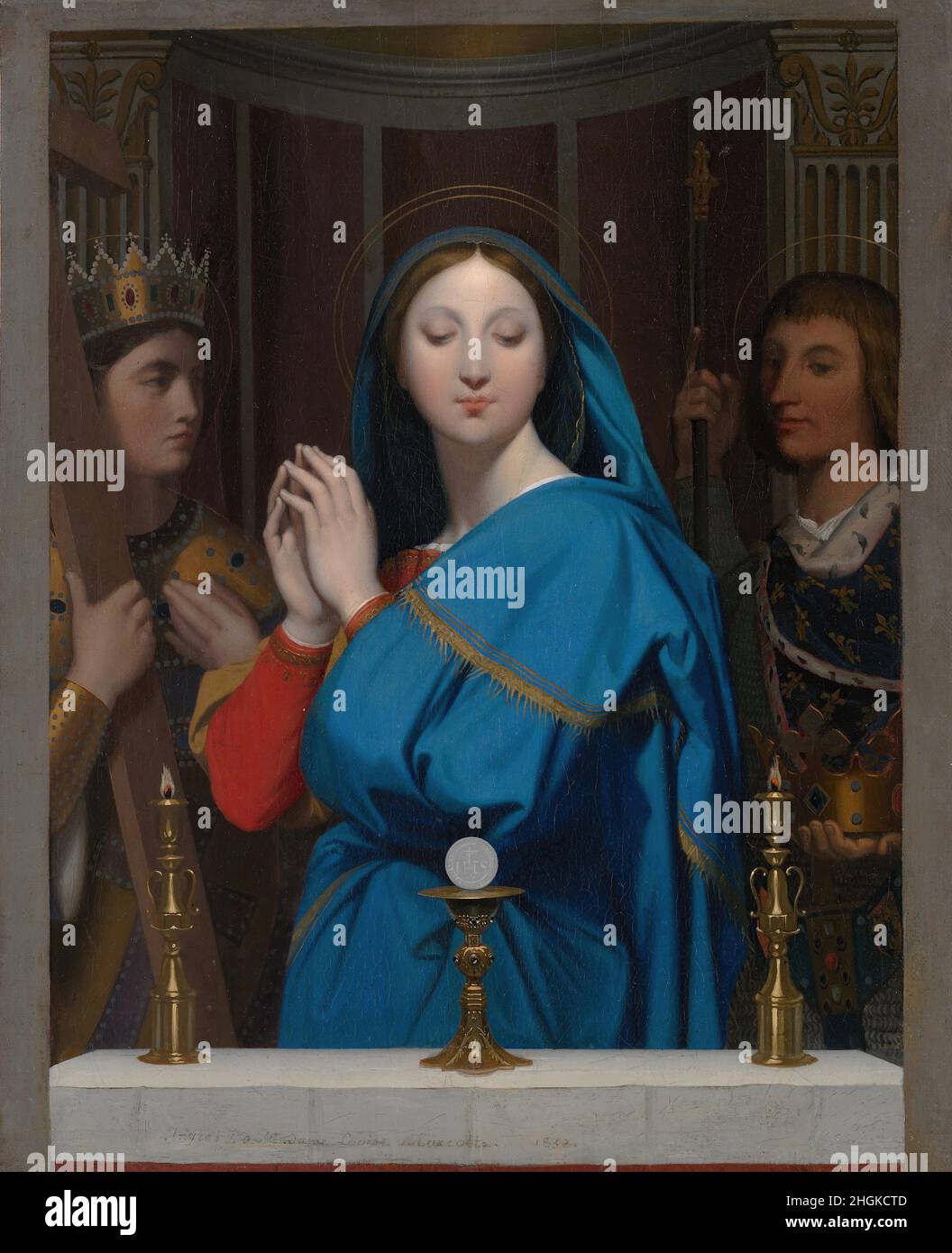 La Vierge adorant l'hôte - 1852 - huile sur toile 40,3 x 32,7 cm - Ingres Jean Auguste Dominique Banque D'Images