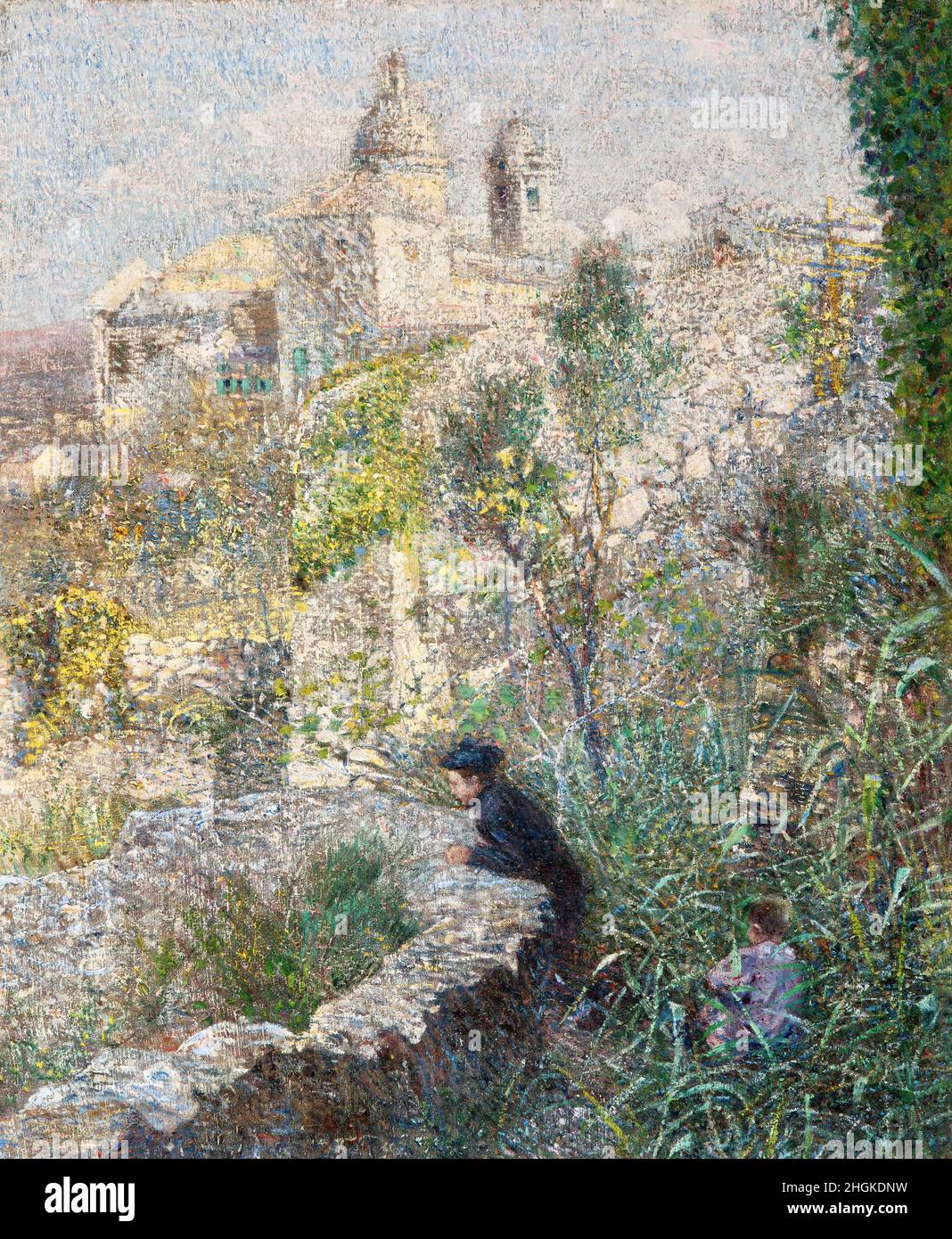 Ulivi ad Albaro o Mattino d’aprile en Ligurie - 1895 - huile sur toile 70,2 x 58 cm - Banque D'Images