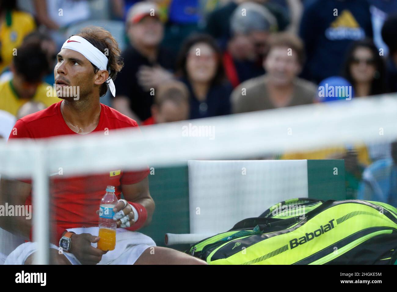 Rafael Nadal joueur de tennis espagnol participant aux Jeux Olympiques d'été de Rio 2016.Athlète espagnol sur le terrain, ancien classement ATP numéro un mondial Banque D'Images