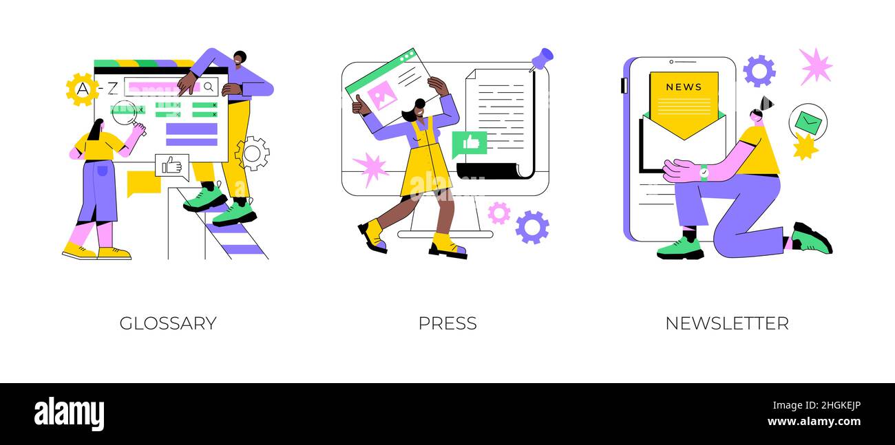 Entreprise dernières nouvelles résumé concept illustrations vectorielles. Illustration de Vecteur