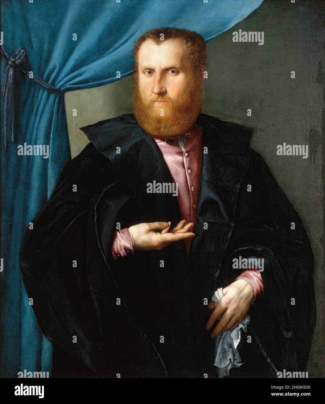 Musée d'art de la Nouvelle-Orléans - NOMA - Portrait d'un homme barbu - 1540c.- huile sur toile 97,8 x 85,1 cm - Lotto Lorenzo Banque D'Images