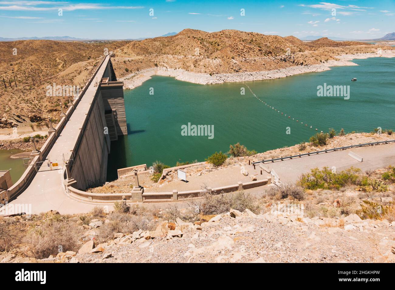 Le barrage Elephant Butte crée un réservoir sur le Rio Grande près de la vérité ou des conséquences, Nouveau-Mexique Banque D'Images