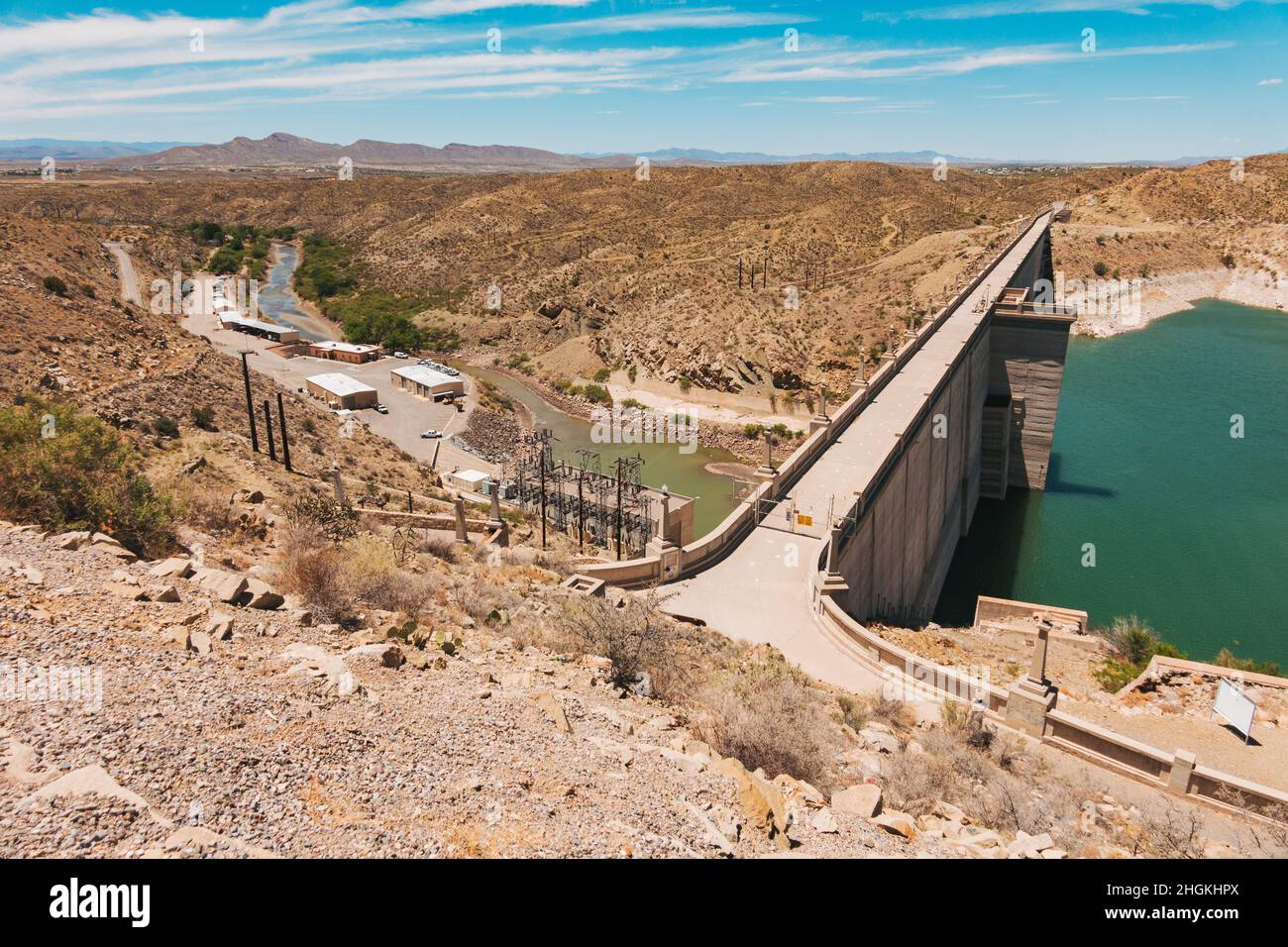Le barrage Elephant Butte crée un réservoir sur le Rio Grande près de la vérité ou des conséquences, Nouveau-Mexique Banque D'Images