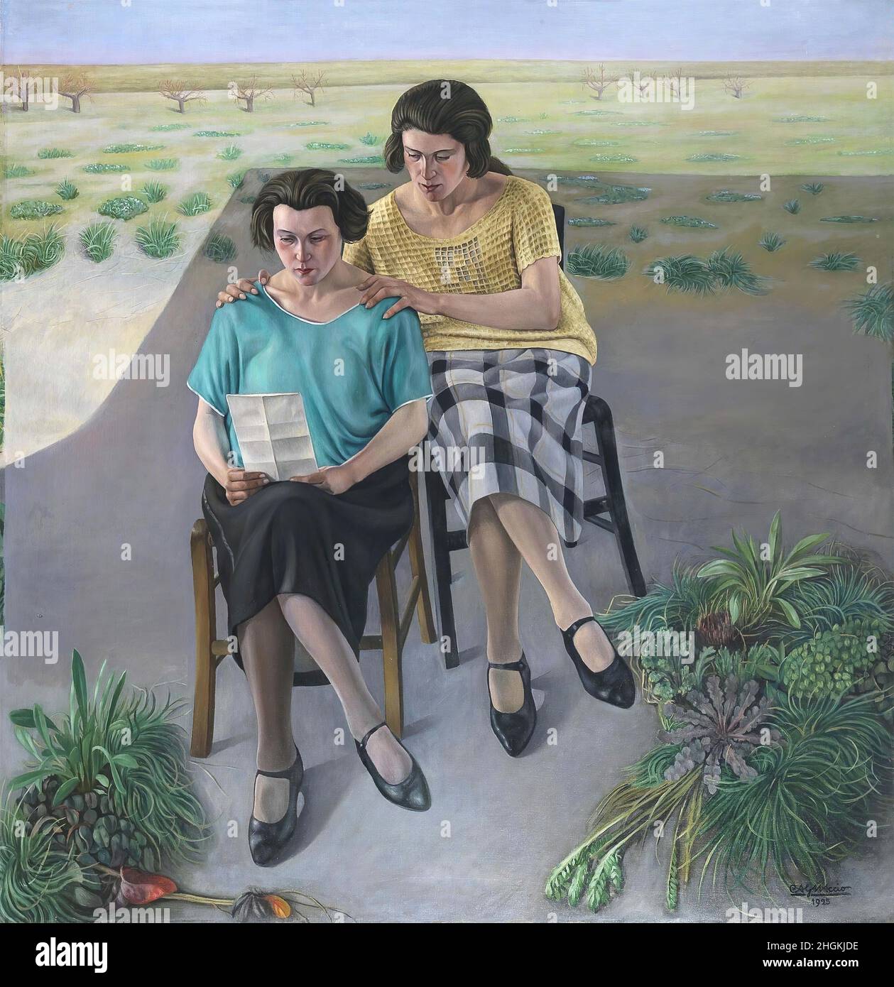 Primavera o le due sorelle - 1923 25 - huile sur toile 139 x 134 cm - Cagnacio di San Pietro Banque D'Images