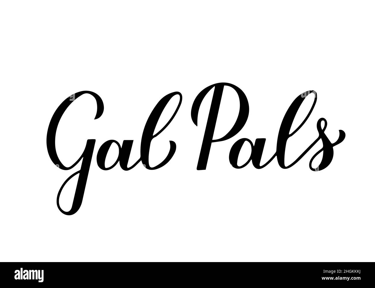 Gal de papier calligraphie lettrage.Journée des Galentines le 13 février, jour férié pour les dames.Citation de l'amitié des femmes.Modèle vectoriel pour le message d'accueil c Illustration de Vecteur