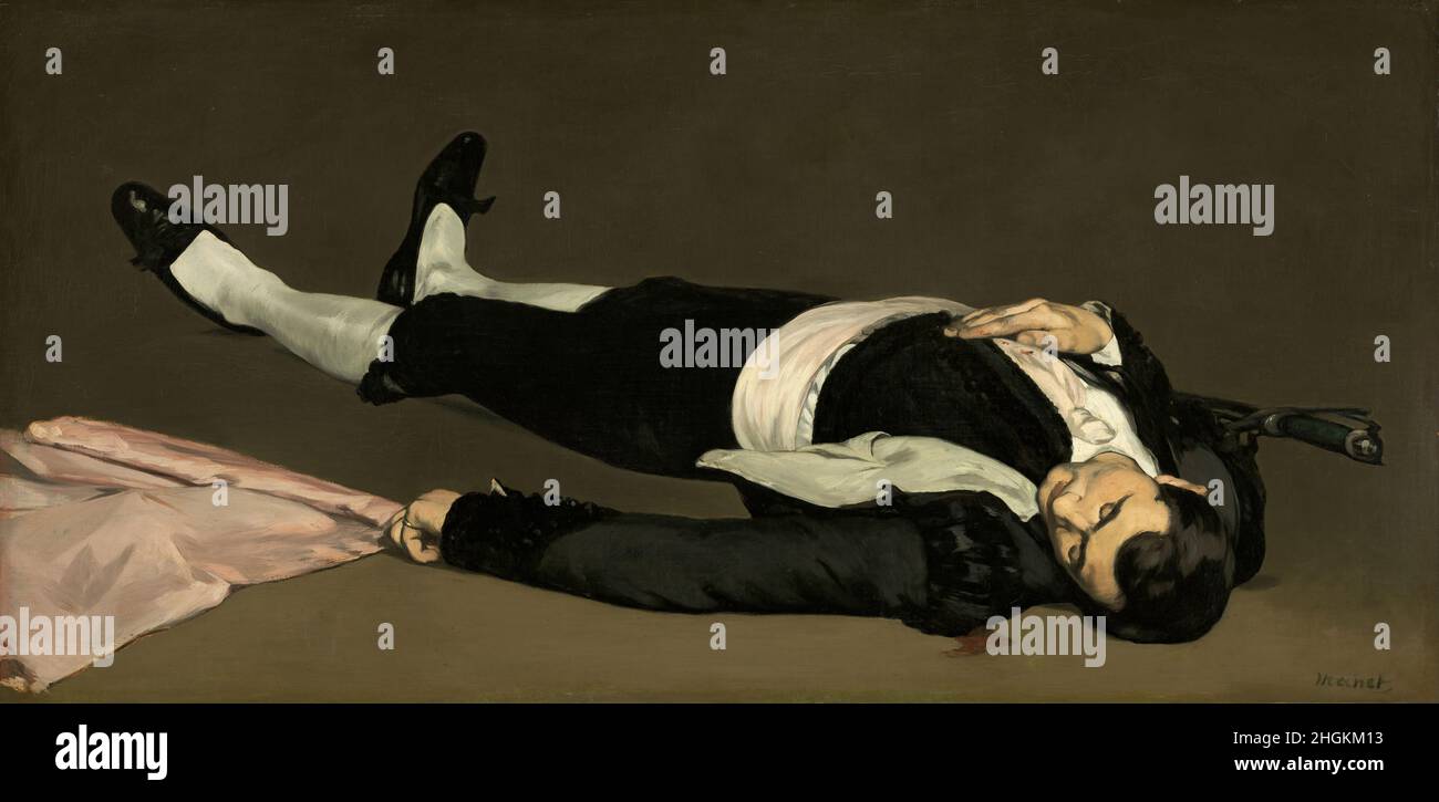 Le Toreador mort - 1864c.- huile sur toile 75,9 × 155,3 cm - Manet Édouard Banque D'Images