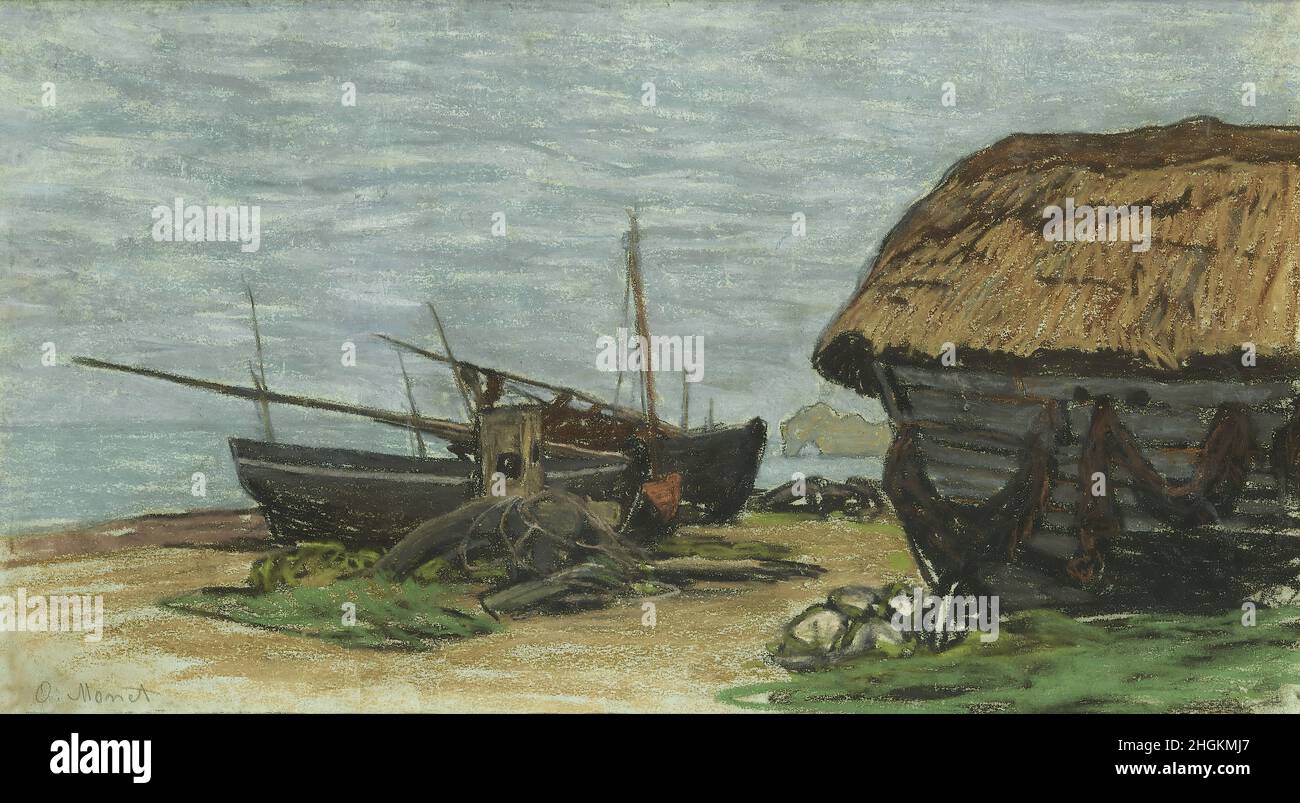 Monet Claude - Collection privée - Etretat, le Perrey, la porte d’amont - 1868 - pastel sur carta 22,5 x 40 cm - m Banque D'Images