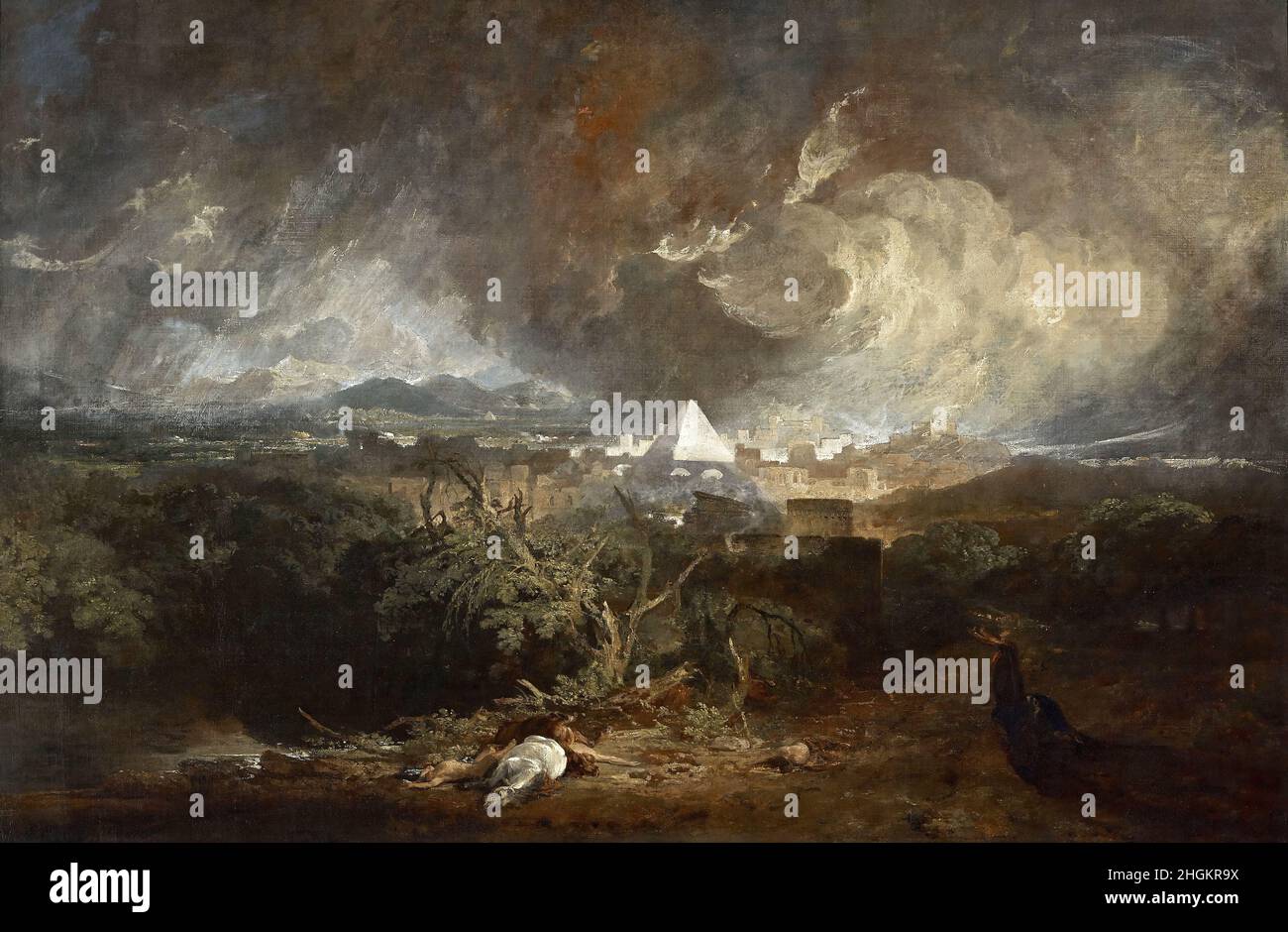 La Cinquième peste d'Égypte - 1800 - huile sur toile 121,9 x 182,8 cm - Turner Joseph Malbord William Banque D'Images