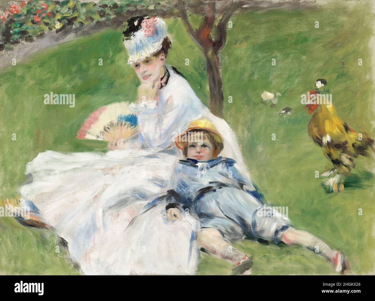 Madame Monet et son fils - 1874 - huile sur toile 50,4 x 68 cm - re09Renoir Auguste Banque D'Images