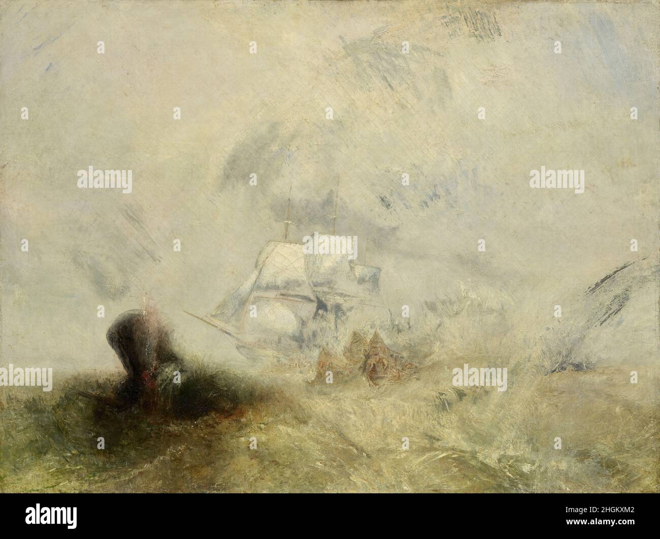 Reproduction Tableau William Turner – « Baleiniers », Toile Encadrée Prête à Accrocher, Style Expressionniste