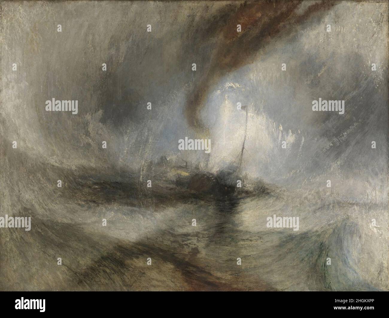 Tempête de neige - bateau à vapeur au large de la bouche du port - 1842 - huile sur toile 91,4 x 121,9 cm - Turner Joseph Malbord William Banque D'Images