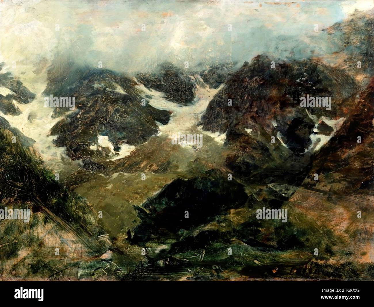 Tallone Cesare - Collection privée - Macugnaga - sans date - huile sur bois 36,8 x 48,5 cm Banque D'Images