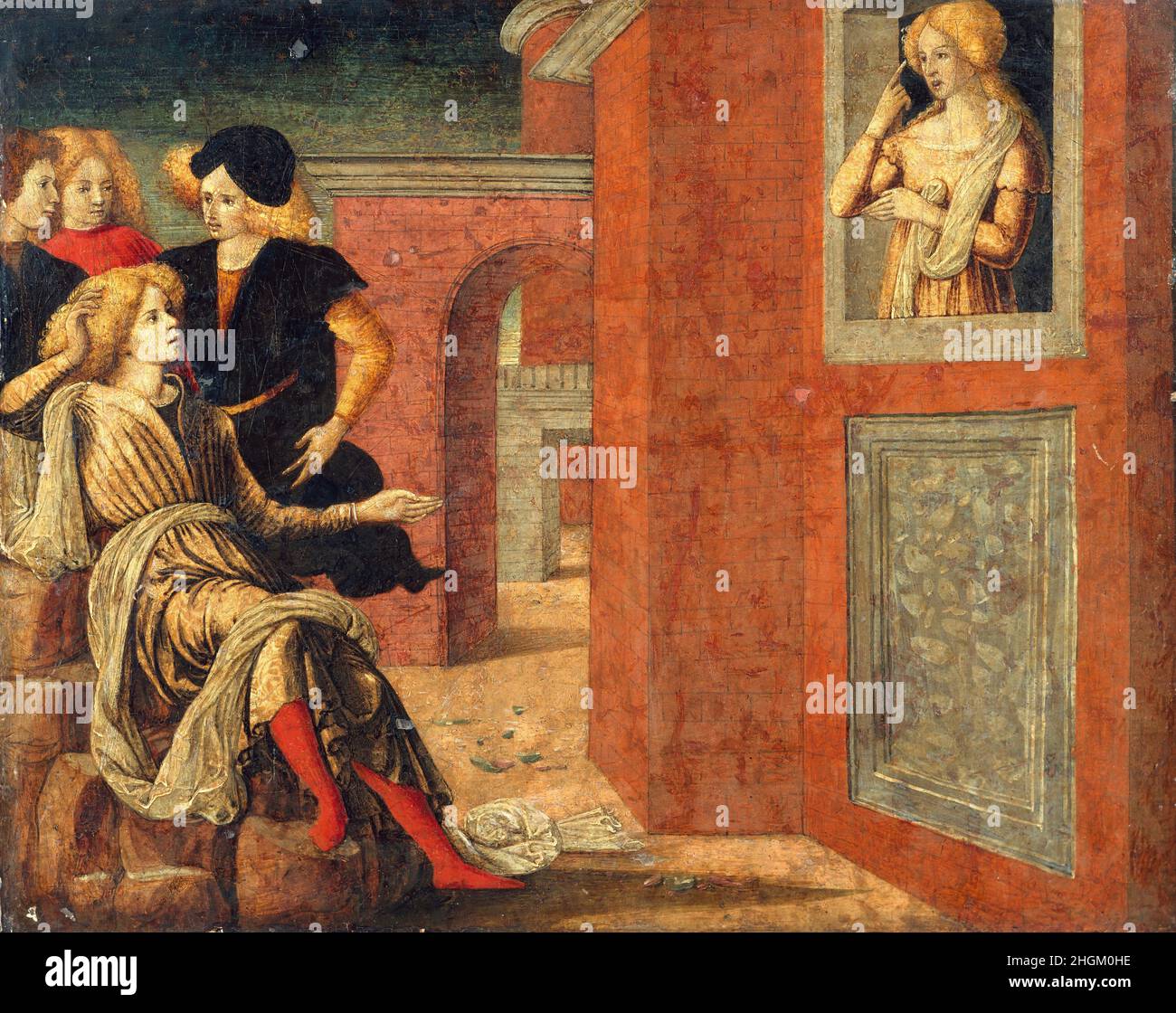 Scène d'un roman - date inconnue - tempera su tavola 33 x 41 cm - Da Verona Liberale Banque D'Images