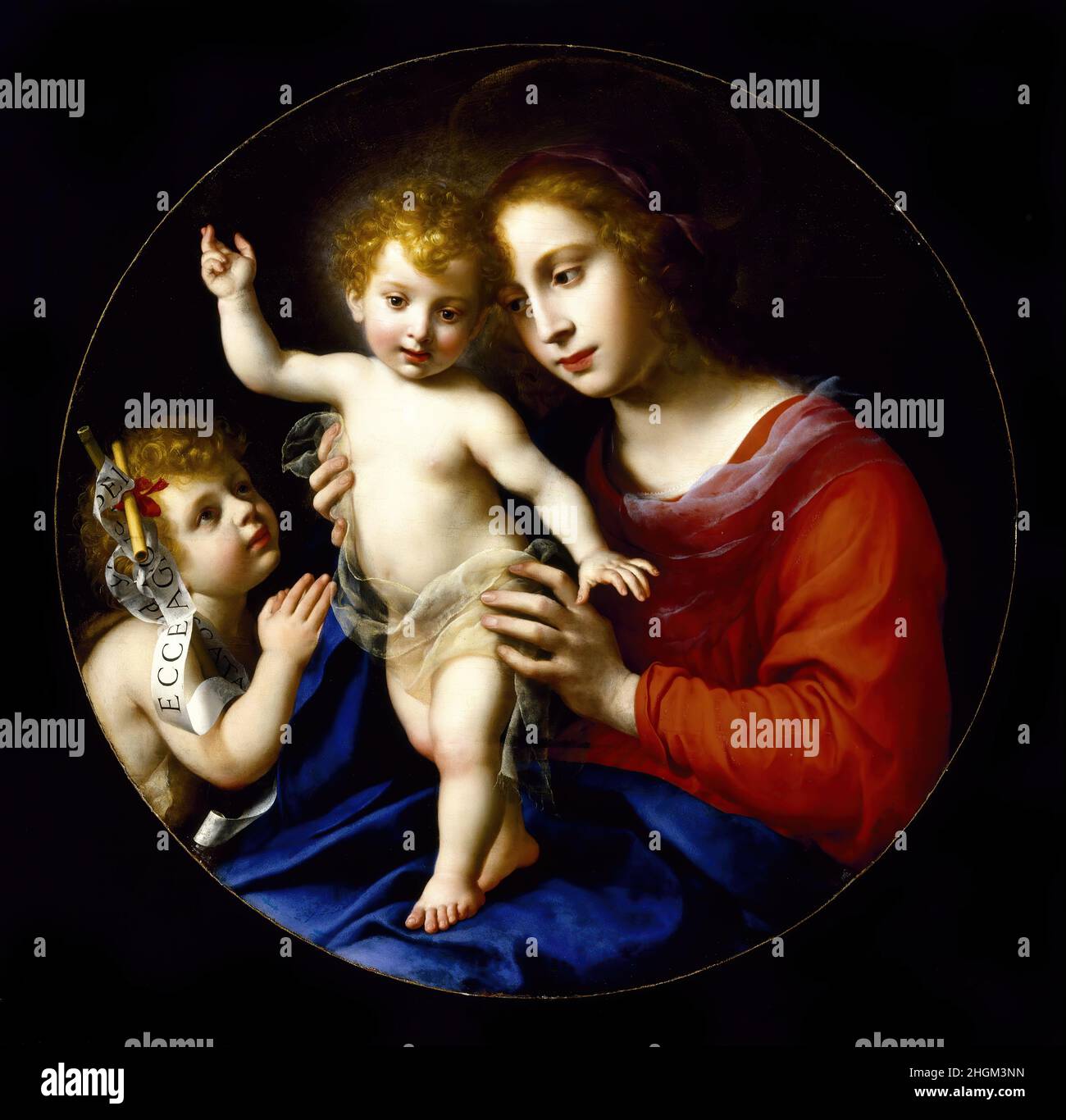 Carlo Dolci - Vierge à l'enfant avec l'enfant Saint Jean Baptiste Banque D'Images