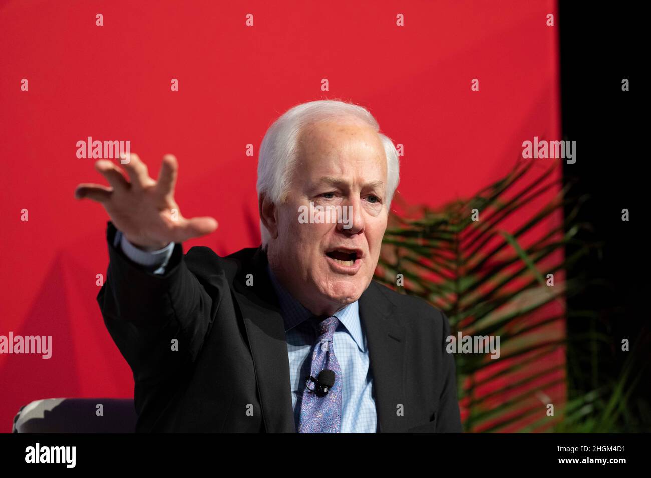 Austin, États-Unis.21st janvier 2022.Le sénateur américain John Cornyn, républicain du Texas, a exposé en détail ses nombreuses critiques à l'encontre de l'administration du président Biden lors d'un discours liminaire à la conférence politique annuelle de la Texas public Policy Foundation.©Bob Daemmrich Banque D'Images