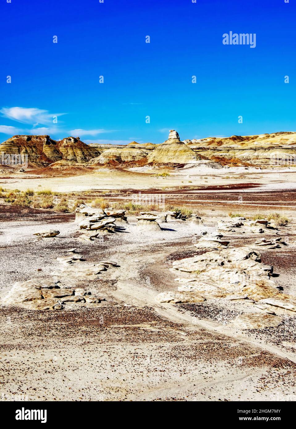 Formations rocheuses et paysage de la région sauvage de Bisti-de-na-zin Banque D'Images