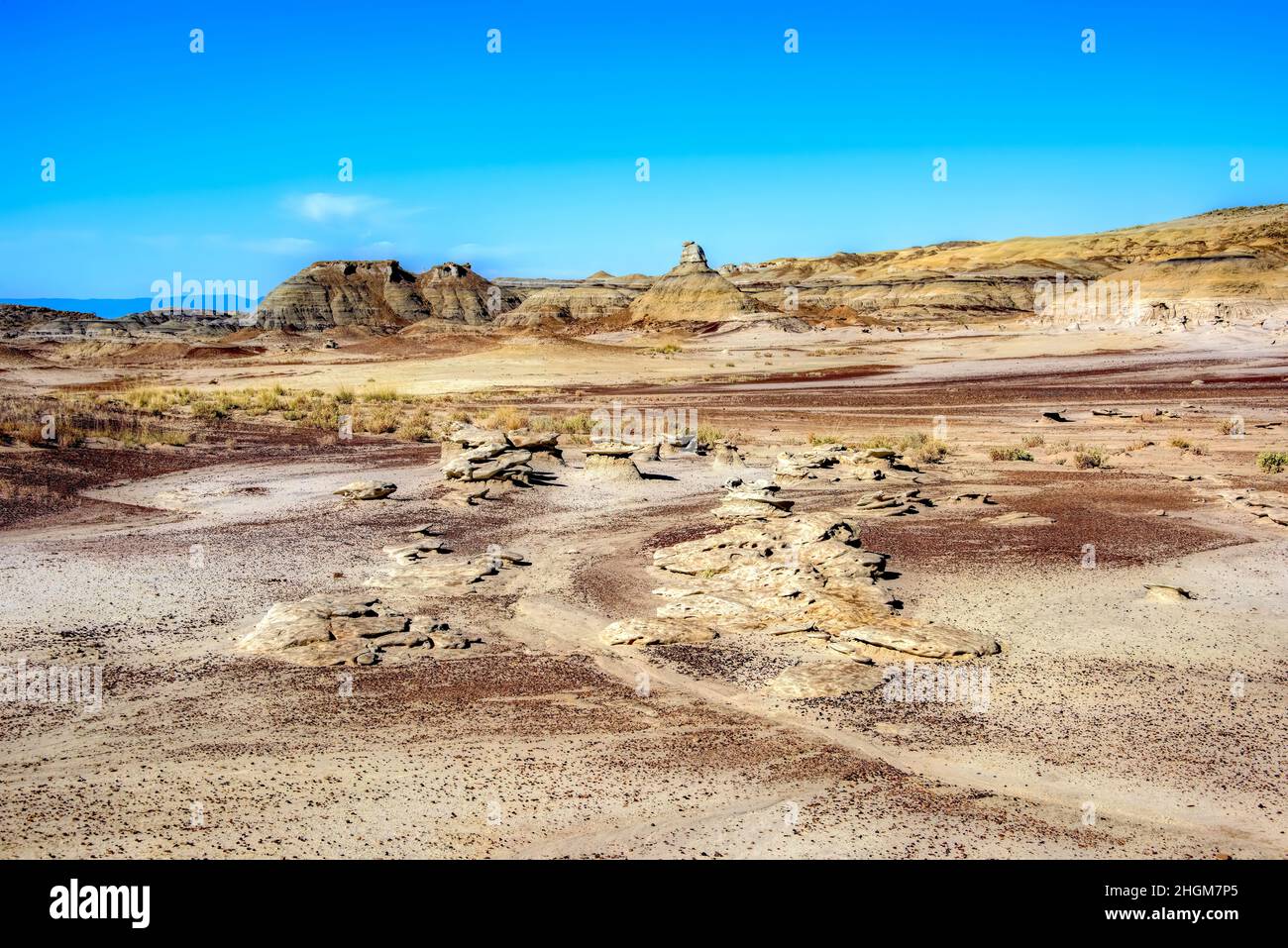 Formations rocheuses et paysage de la région sauvage de Bisti-de-na-zin Banque D'Images