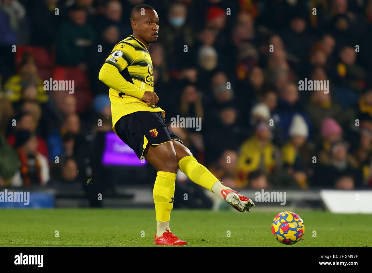 Londres, Royaume-Uni.22nd janvier 2022.21st janvier 2022 : Vicarage Road, Watford, Herts, Angleterre ; Premier League football,Watford versus Norwich City; Samir de Watford Credit: Action plus Sports Images/Alay Live News Banque D'Images