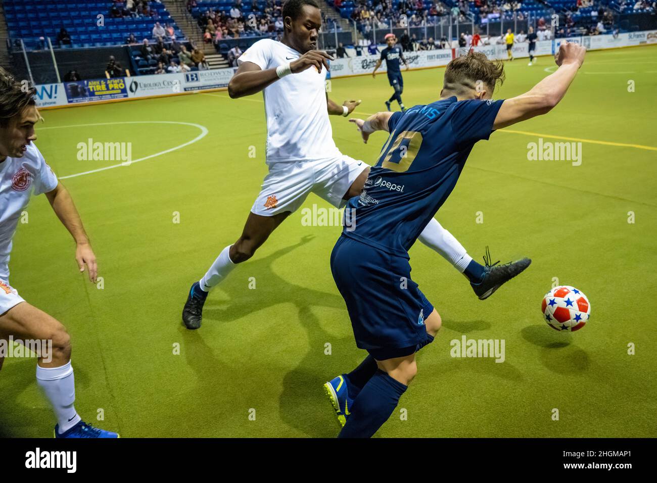 Match de la National Indoor Soccer League entre le Columbus Rapids FC et le Rome gladiateurs FC au Columbus Civic Center à Columbus, Géorgie.(ÉTATS-UNIS) Banque D'Images