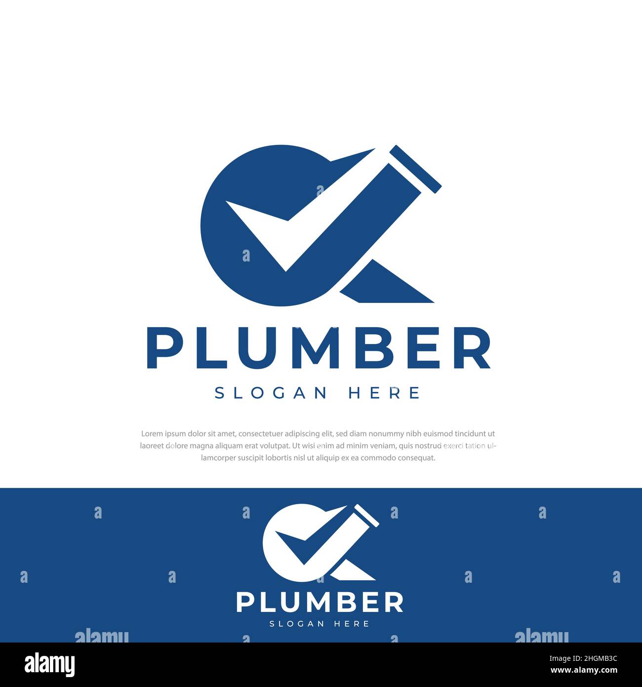 Vérification du logo de la tuyauterie éléments du modèle de conception du logo de la peinture Illustration de Vecteur