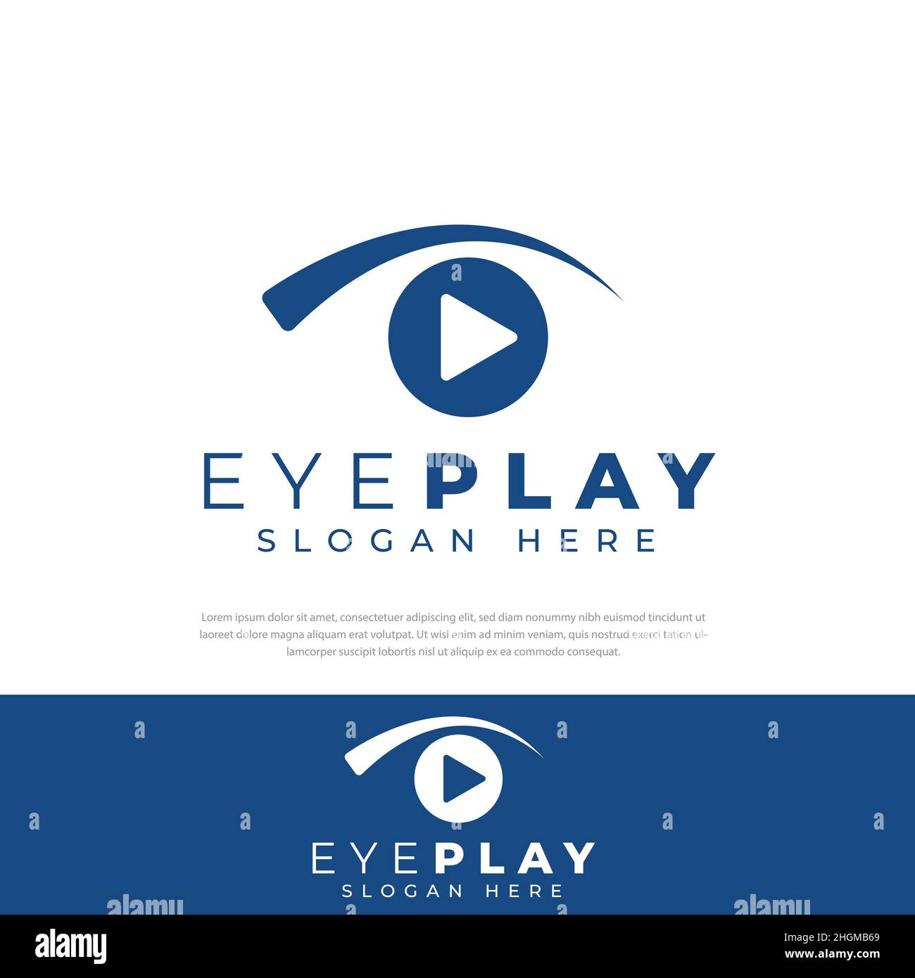 Abstrait Eye Icon concept vectoriel de logo de film moderne isolé.Bouton de lecture pour la technologie et les médias numériques Illustration de Vecteur