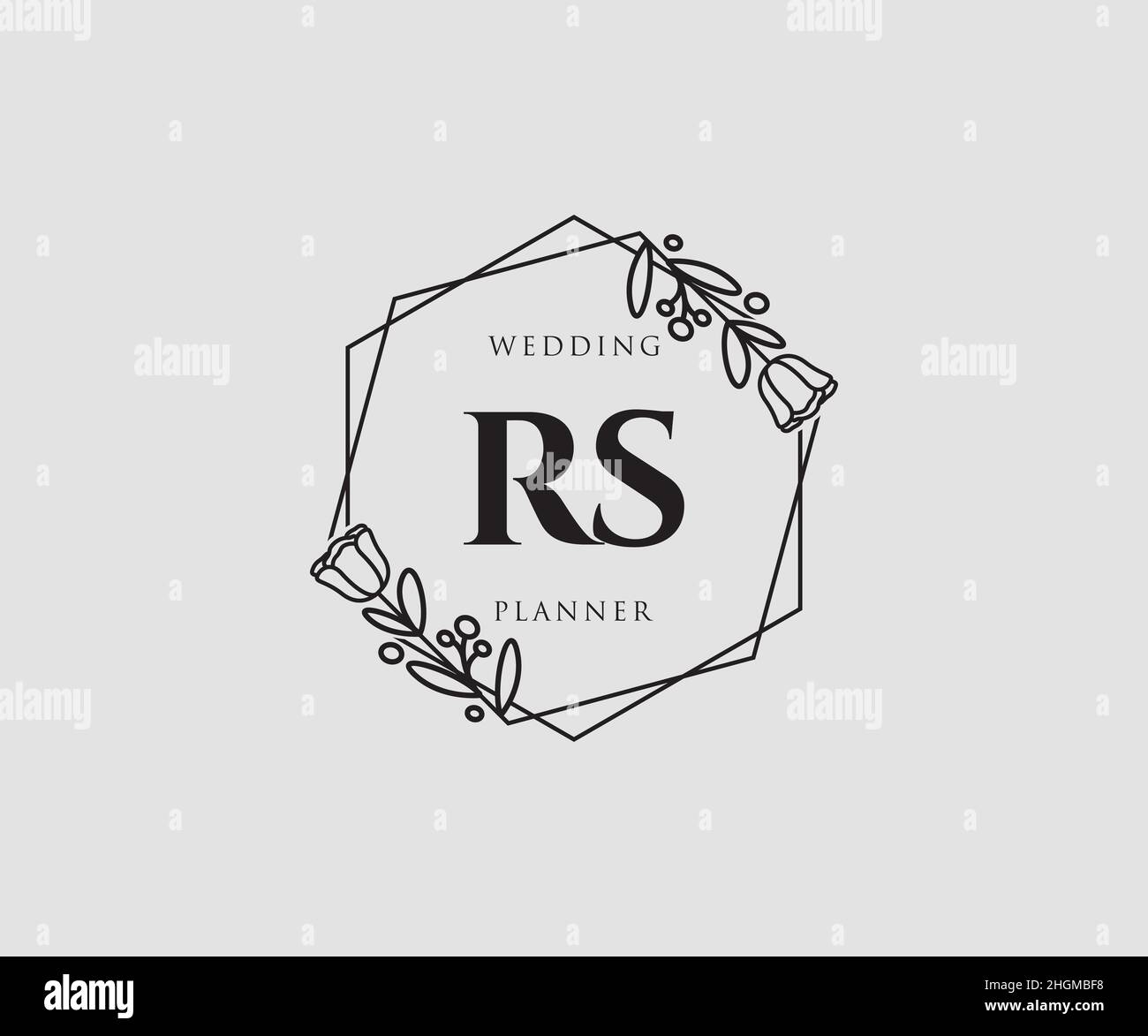 Logo RS féminin.Utilisable pour les logos nature, salon, Spa, cosmétique et Beauté.Elément de modèle de logo Flat Vector. Illustration de Vecteur