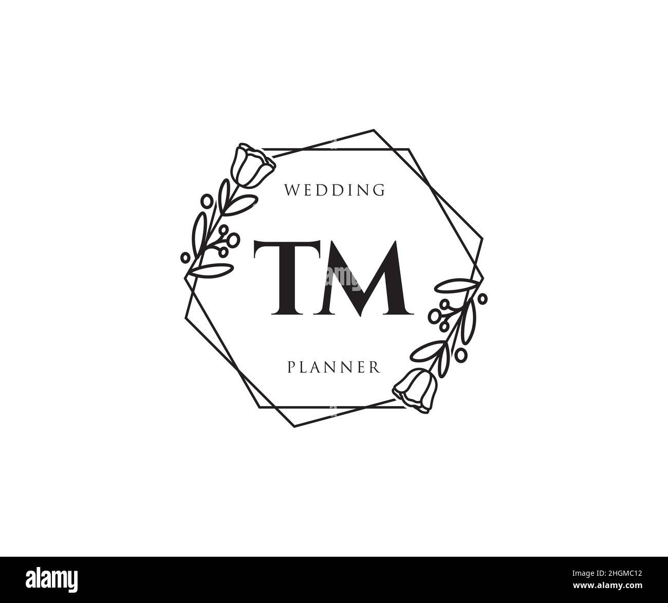 TM logo féminin.Utilisable pour les logos nature, salon, Spa, cosmétique et Beauté.Elément de modèle de logo Flat Vector. Illustration de Vecteur