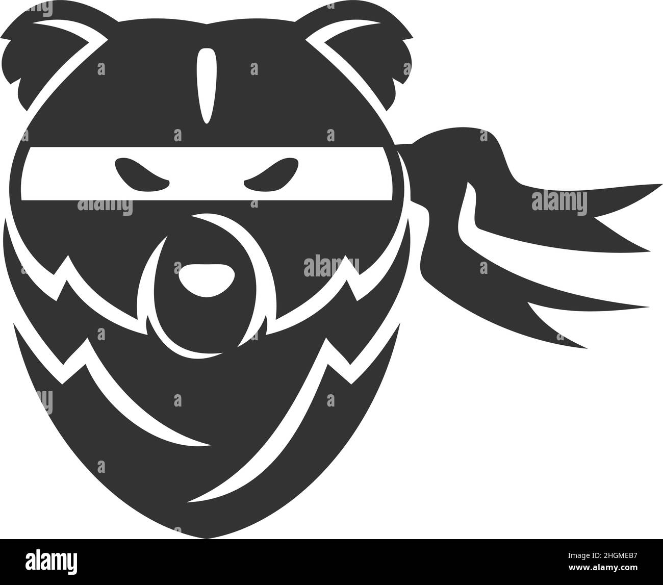 Porter la tête en tant qu'icône ninja Illustration identité de marque Illustration de Vecteur