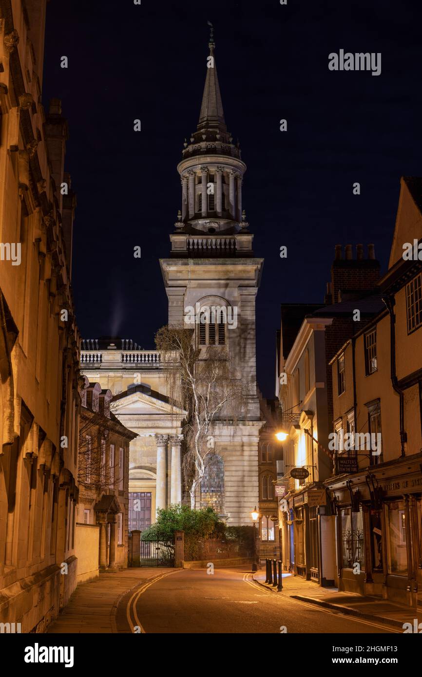 Eglise de la rue Turl et de la Toussaint en début de matinée en janvier.Oxford, Oxfordshire, Angleterre Banque D'Images