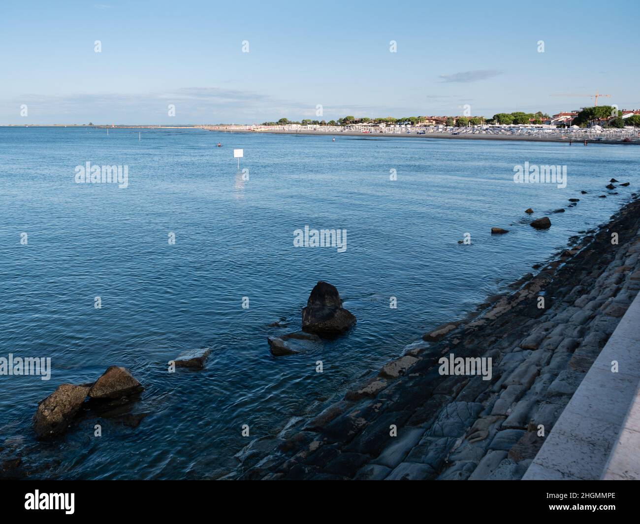 Grado Beach Spiaggia Costa Azzurra ou Vecchia à Gorizia, Italie Banque D'Images