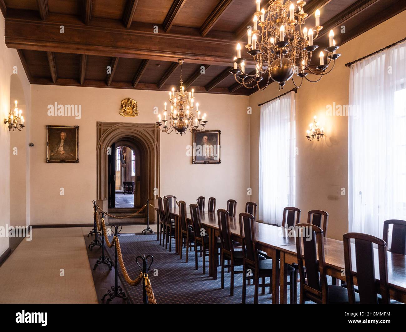 Prague, République tchèque - juillet 3 2021: L'intérieur de l'hôtel de ville dans l'ancien hôtel de ville ou Staromestska Radnice. Banque D'Images