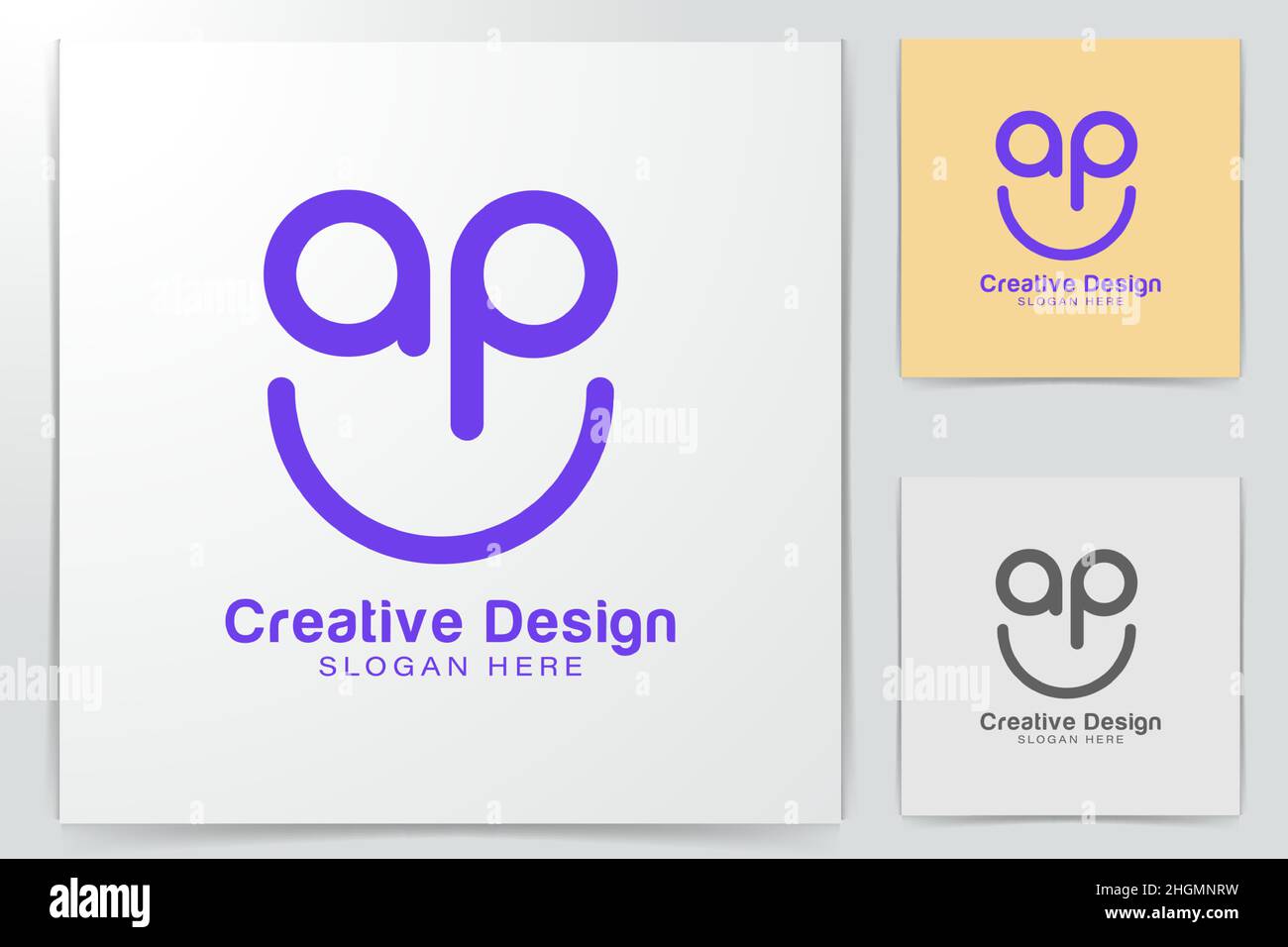 Lunettes de sourire logo Idées. Logo inspiration. Illustration Du Vecteur De Modèle. Isolé Sur Fond Blanc Illustration de Vecteur