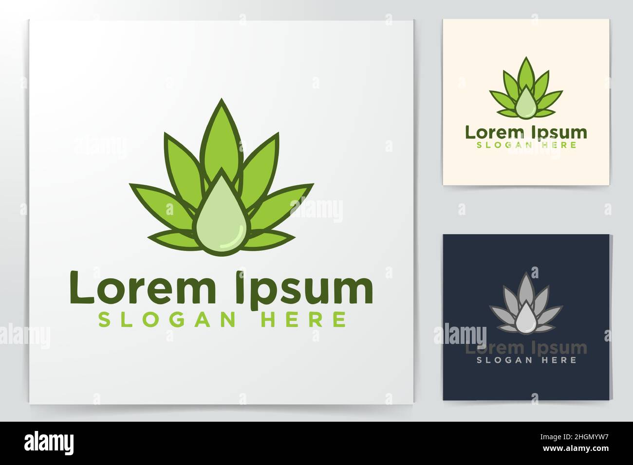 Feuille de Cannabis, goutte Huile / Eau, conception de logo, Vector Illustration Illustration de Vecteur