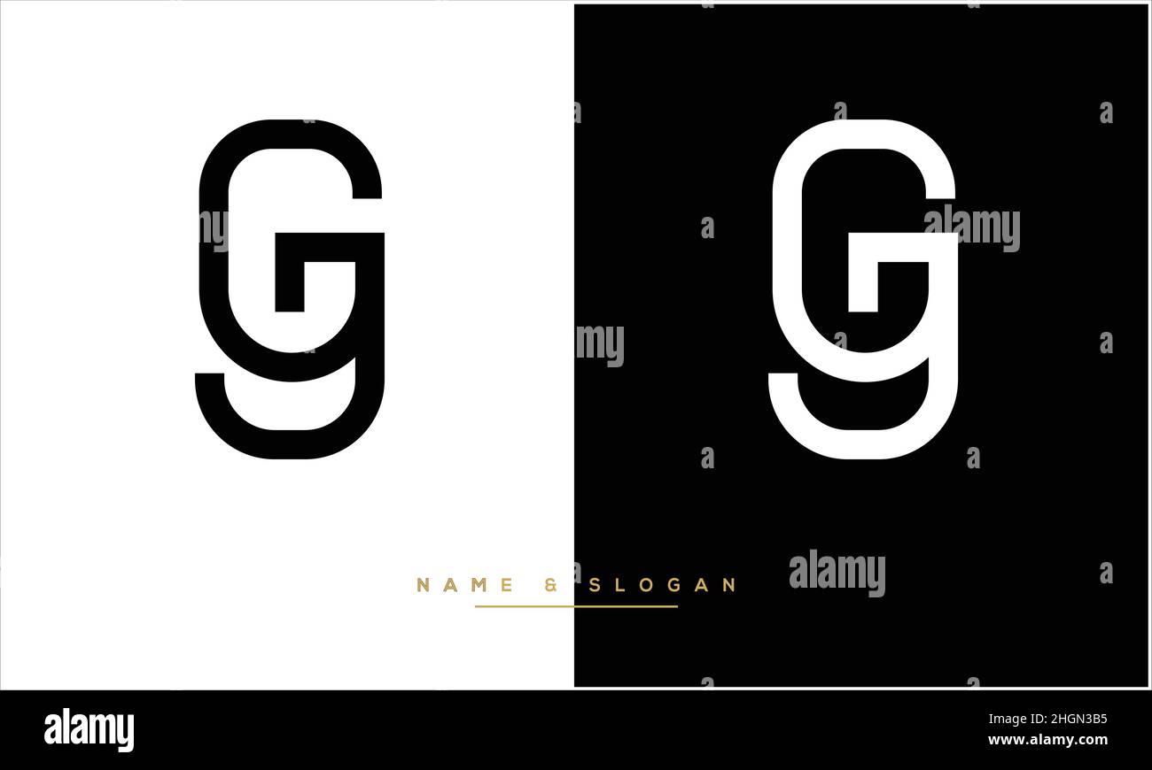 GJ, JG lettres abstraites logo monogramme Illustration de Vecteur