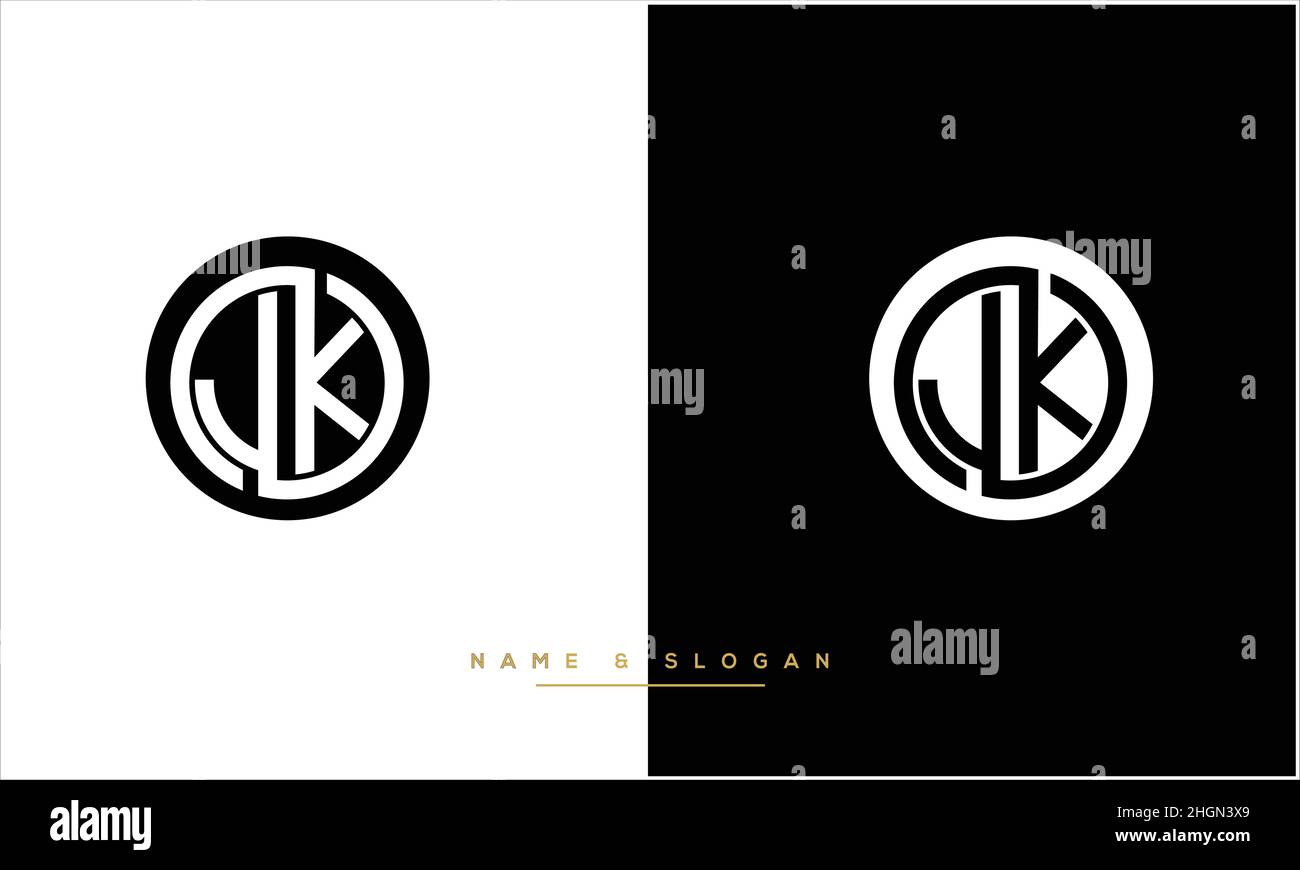 JK, KJ lettres abstraites logo monogramme Illustration de Vecteur