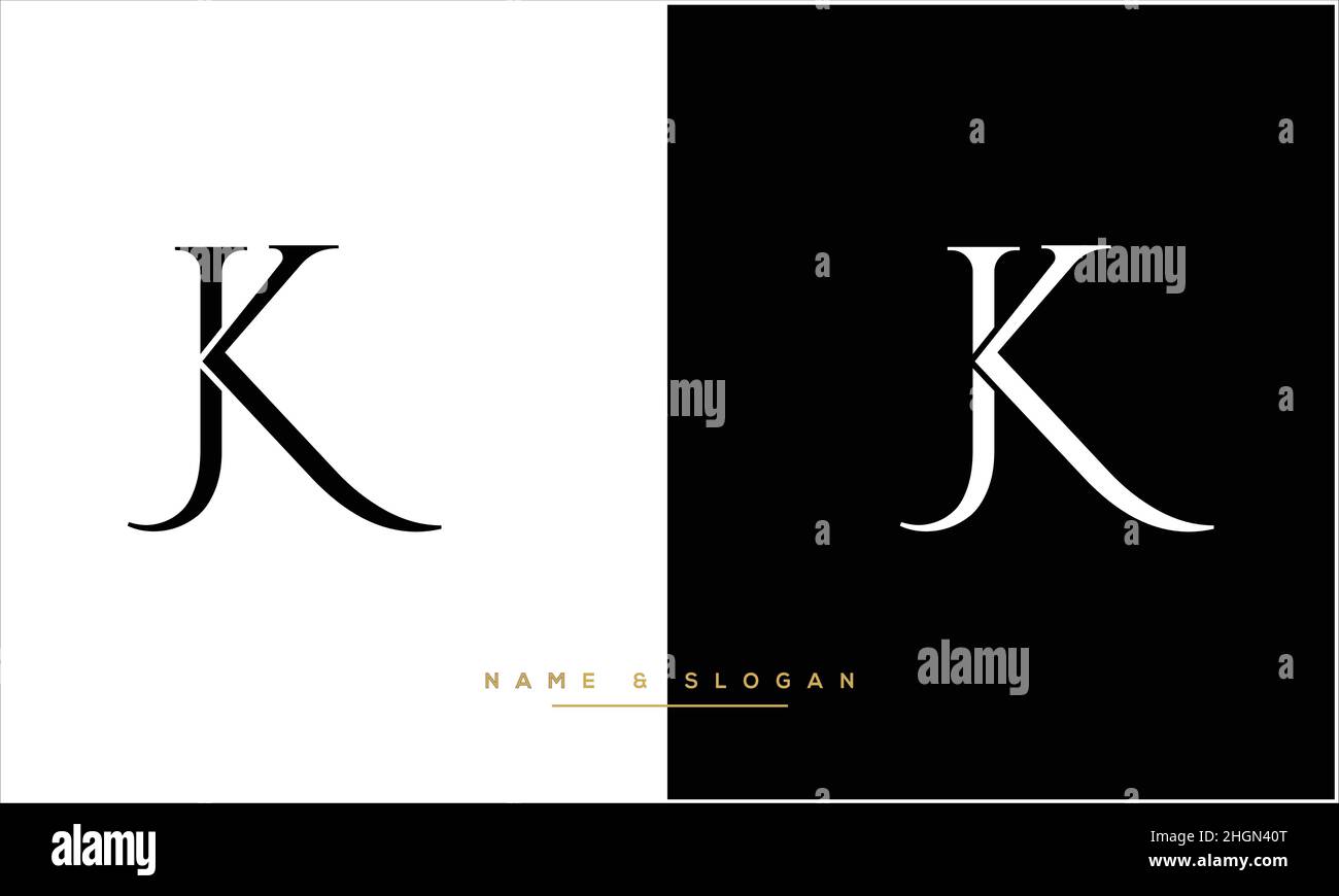 JK, KJ lettres abstraites logo monogramme Illustration de Vecteur