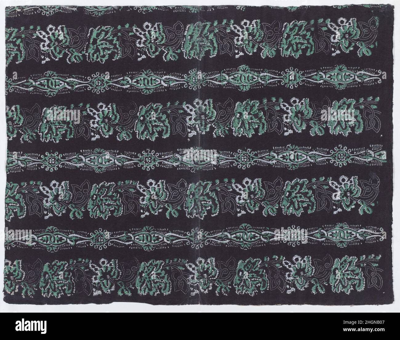Feuille avec quatre bordures avec motifs abstraits 19th Century Anonyme.Feuille à quatre bordures avec motifs abstraits.Anonyme , 19th siècle.19th siècle.Relief imprimé (bois ou métal).Imprime Banque D'Images