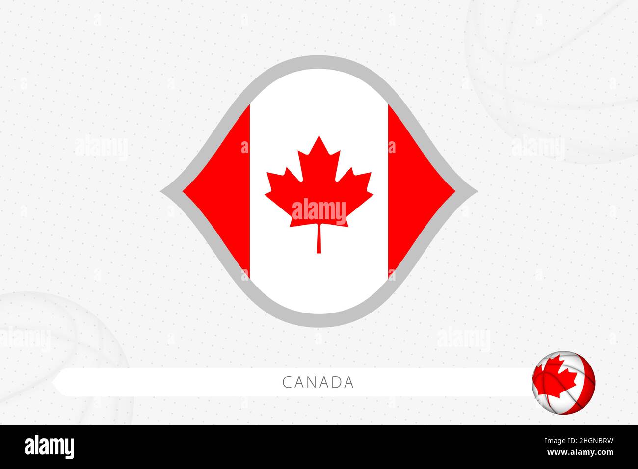 Drapeau du Canada pour la compétition de basket-ball sur fond gris.Illustration de vecteur sportif. Illustration de Vecteur
