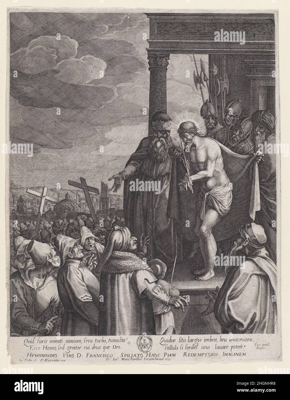 ECCE Homo 1613 Jacques Callot Français.Homo. ECCEJacques Callot (français, Nancy 1592–1635 Nancy).1613. Gravure; cinquième état de cinq (Lieure).Pierre Mariette (français, 1596-1657).Imprime Banque D'Images