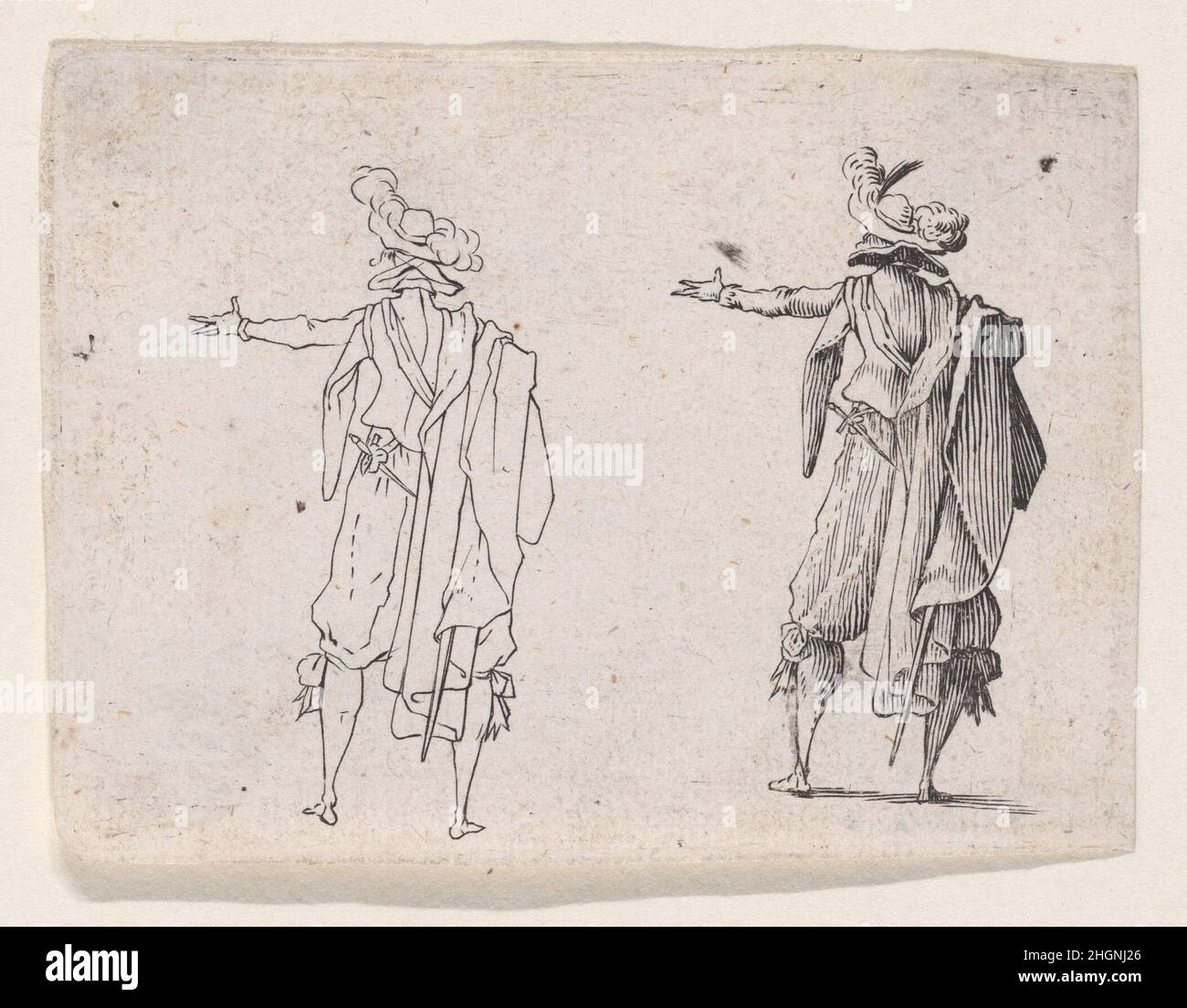 Copie inversée de l'Homme vu de dos, la main droit Tendue (Homme vu de derrière, sa main droite élargie), des Caprices série A, le Florence Set 17th Century Anonyme.Copie inversée de l'Homme vu de dos, la main droit Tendue (homme vu de derrière, sa main droite élargie), de la série A des Caprices, l'ensemble Florence.Série les Caprices A. Anonyme.17th siècle.Gravure.Imprime Banque D'Images