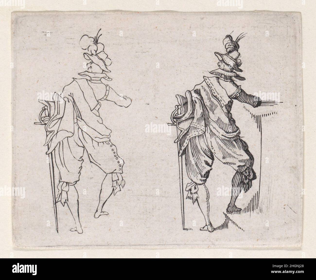 Copie de l'Homme vu de dos, avec un Grand épée (Homme vu de derrière, avec un grand épée), de la série a des Caprices, l'ensemble Florence 17th Century Anonyme.Copie de l'Homme vu de dos, avec un Grand Épée (Homme vu de derrière, avec une grande épée), des Caprices série A, l'ensemble Florence.Série les Caprices A. Anonyme.17th siècle.Gravure.Imprime Banque D'Images