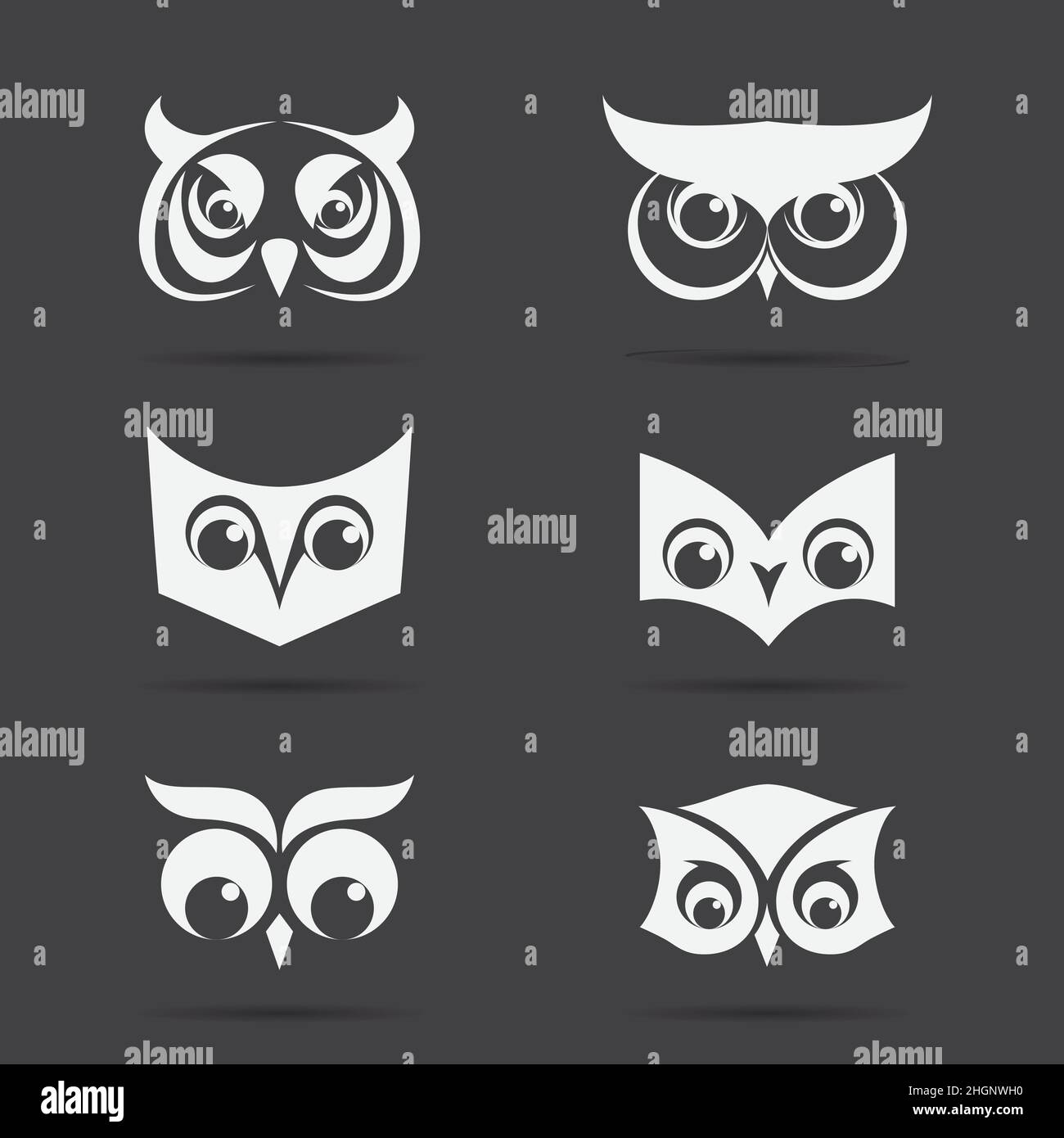 Vecteur d'un motif hibou sur fond noir.Motif hibou vectoriel pour votre conception.Illustration vectorielle superposée facile à modifier. Illustration de Vecteur