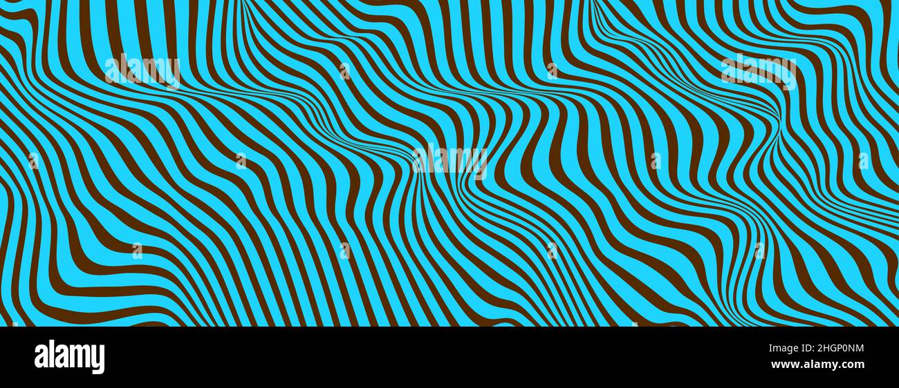 Arrière-plan des lignes de distorsion.Rayures distorses, motif moderne abstrait.Op art illusion vagues.Courbes Vector 3D.Surface dynamique Illustration de Vecteur