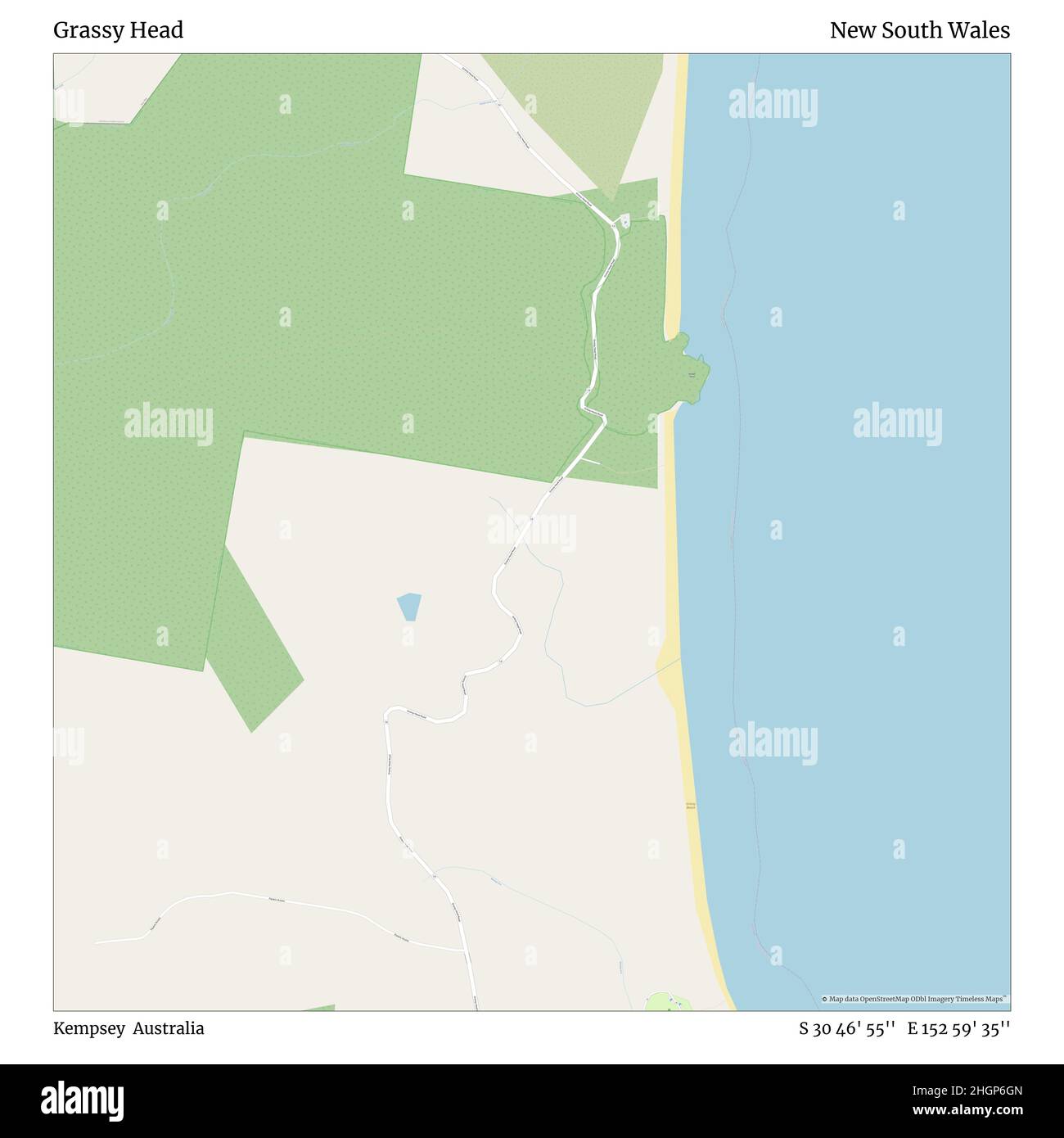 Grassy Head, Kempsey, Australie, Nouvelle-Galles du Sud, S 30 46' 55'', E 152 59' 35'', carte, Timeless Map publié en 2021.Les voyageurs, les explorateurs et les aventuriers comme Florence Nightingale, David Livingstone, Ernest Shackleton, Lewis et Clark et Sherlock Holmes se sont appuyés sur des cartes pour planifier leurs voyages dans les coins les plus reculés du monde. Timeless Maps dresse la carte de la plupart des sites du monde, montrant ainsi la réalisation de grands rêves Banque D'Images