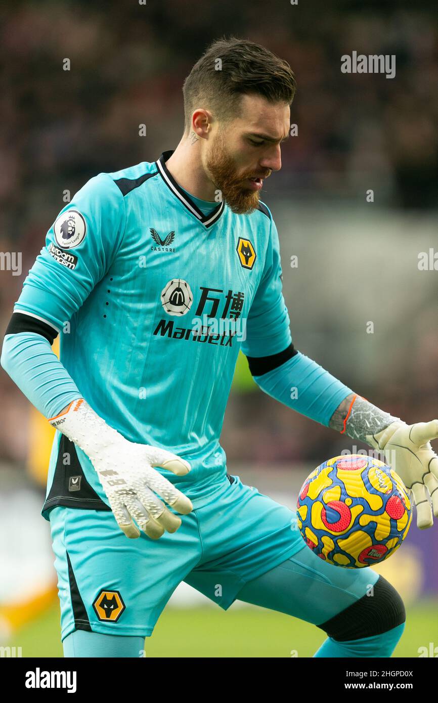 Londres, Royaume-Uni.JAN 22nd José Sá de Wolverhampton Wanderers lors du match de la Premier League entre Brentford et Wolverhampton Wanderers au stade communautaire de Brentford, Brentford, le samedi 22nd janvier 2022.(Crédit : Juan Gasparini | ACTUALITÉS MI) crédit : ACTUALITÉS MI et sport /Actualités Alay Live Banque D'Images