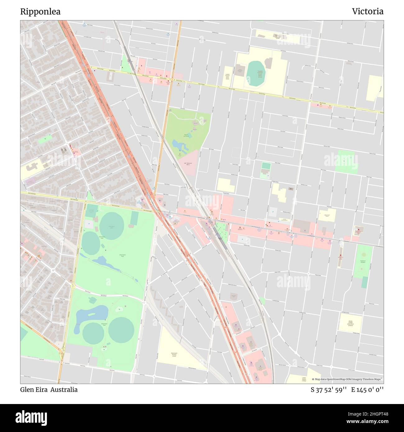 Ripponlea, Glen Eira, Australie, Victoria, S 37 52' 59'', E 145 0' 0'', carte, carte intemporelle publiée en 2021.Les voyageurs, les explorateurs et les aventuriers comme Florence Nightingale, David Livingstone, Ernest Shackleton, Lewis et Clark et Sherlock Holmes se sont appuyés sur des cartes pour planifier leurs voyages dans les coins les plus reculés du monde. Timeless Maps dresse la carte de la plupart des sites du monde, montrant ainsi la réalisation de grands rêves Banque D'Images