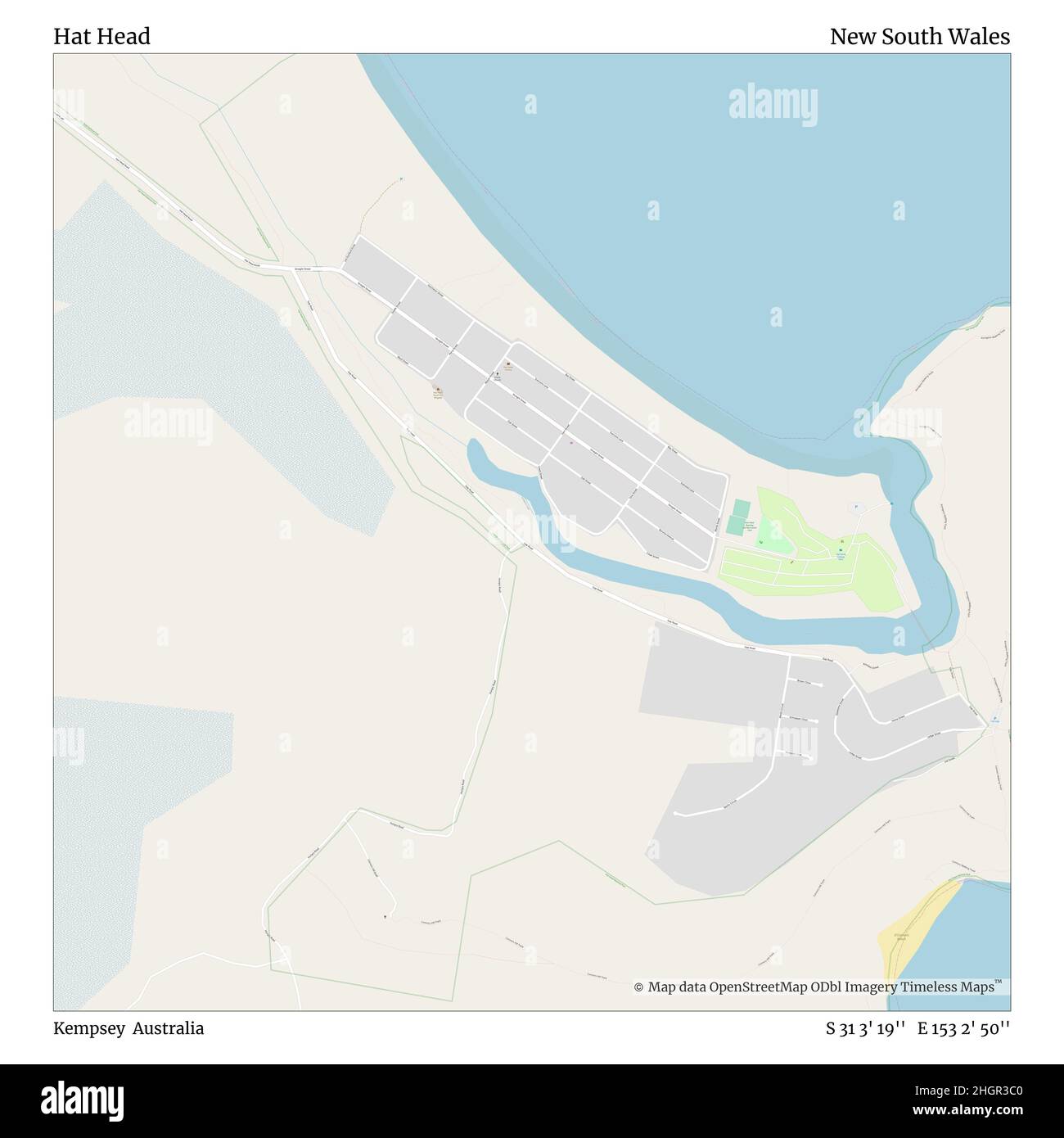 Hat Head, Kempsey, Australie, Nouvelle-Galles du Sud, S 31 3' 19'', E 153 2' 50'', carte, carte intemporelle publiée en 2021.Les voyageurs, les explorateurs et les aventuriers comme Florence Nightingale, David Livingstone, Ernest Shackleton, Lewis et Clark et Sherlock Holmes se sont appuyés sur des cartes pour planifier leurs voyages dans les coins les plus reculés du monde. Timeless Maps dresse la carte de la plupart des sites du monde, montrant ainsi la réalisation de grands rêves Banque D'Images