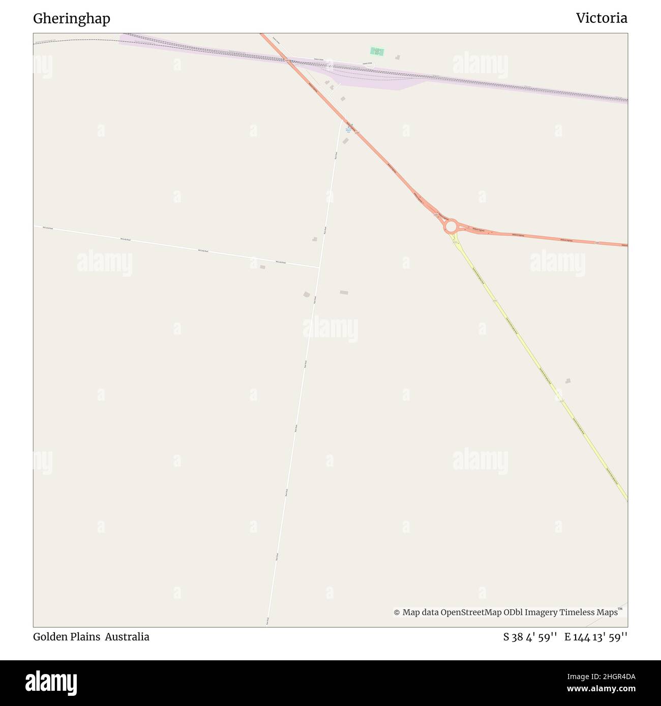 Gheringhap, Golden Plains, Australie, Victoria, S 38 4' 59'', E 144 13' 59'', carte, carte intemporelle publiée en 2021.Les voyageurs, les explorateurs et les aventuriers comme Florence Nightingale, David Livingstone, Ernest Shackleton, Lewis et Clark et Sherlock Holmes se sont appuyés sur des cartes pour planifier leurs voyages dans les coins les plus reculés du monde. Timeless Maps dresse la carte de la plupart des sites du monde, montrant ainsi la réalisation de grands rêves Banque D'Images