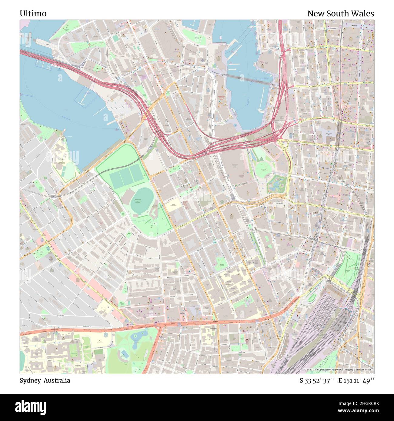 Ultimo, Sydney, Australie, Nouvelle-Galles du Sud, S 33 52' 37'', E 151 11' 49'', carte, carte intemporelle publiée en 2021.Les voyageurs, les explorateurs et les aventuriers comme Florence Nightingale, David Livingstone, Ernest Shackleton, Lewis et Clark et Sherlock Holmes se sont appuyés sur des cartes pour planifier leurs voyages dans les coins les plus reculés du monde. Timeless Maps dresse la carte de la plupart des sites du monde, montrant ainsi la réalisation de grands rêves Banque D'Images