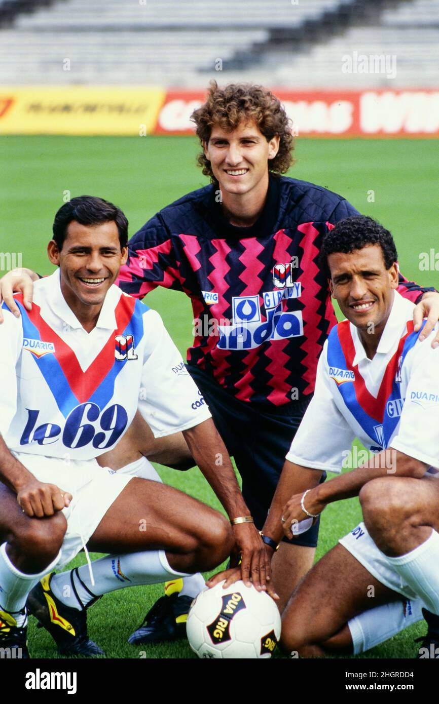Archives 90ies : Club de football de Lyon, Olympique Lyonnais (OL), Lyon, France Banque D'Images